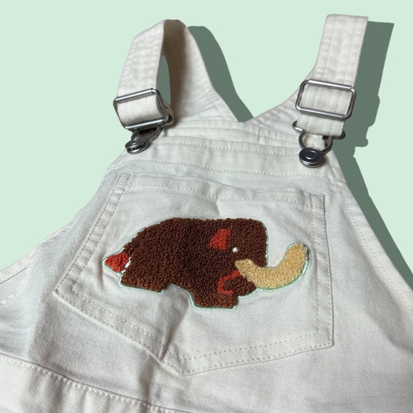 NWOT Christian Robinson For Target Woolly Mammoth Cream Overalls Size 4T Unisex - Picture 5 of 8